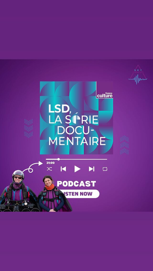 🎙️Découvrez un extrait de notre apparition dans le podcast France Culture nommé « Voler » de la série « La vie rêvée des oiseaux ».

📻 Appears at : 31:00 min 

Podcast in French 🇫🇷

Get ready to take off into the thrilling world of flight! In this podcast discover what goes on behind the scenes of wingsuiting, thrilling moments and aerial stories told by @vincent_descols_le_blond and @marinedescols for @skyvibration !

This podcast plunges you into the heart of our activity, our passion for adrenalin. Lots of fascinating anecdotes await you. 🪂

To listen to the rest of the podcast click here :

https://www.radiofrance.fr/franceculture/podcasts/lsd-la-serie-documentaire/voler-5766745